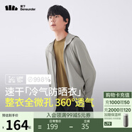 蕉下（beneunder）防曬衣男薄外套防紫外線透氣戶外釣魚休閑高彈夏AS10524灰XL