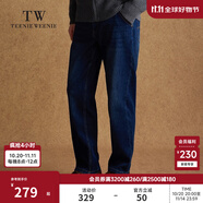 Teenie Weenie小熊男裝牛仔褲冬季寬松錐形簡(jiǎn)約風(fēng)時(shí)尚休閑褲 深牛仔色 M 170