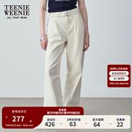 Teenie Weenie小熊女裝秋季簡約休閑松弛闊腿褲長褲時尚韓版寬松褲 白色 L (170)