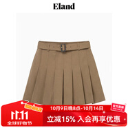 ELAND衣戀短褲女格雷系A(chǔ)字型短款腰帶設(shè)計(jì)百褶裙褲褲子女 深卡其色(37)D/Beige S