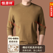 恒源祥男裝春秋薄款男士精紡羊毛衫高端針織衫半高領(lǐng)可機洗套頭打底衫 kla20-9029摩登咖 M 165 建議體重90-120斤