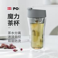 PO：丹麥Poselect泡茶雙層玻璃杯茶水分離耐高溫水杯大容量2025新款女 新品巖灰綠300ml