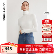 朗姿【王楚然同款】純羊毛高領(lǐng)針織衫秋冬內(nèi)搭打底上衣曠野美拉德 本白色 M