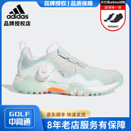 阿迪達斯（adidas）高爾夫球鞋女士鞋防水鞋子BOA旋鈕調節鞋帶有釘鞋 FW5632 白/亮橙/清澈薄荷綠 35 （UK4.0)