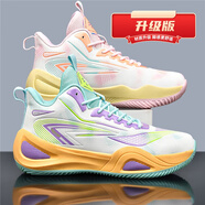 李寧2025新款秋冬季皮面防水青少年籃球運動(dòng)鞋初中學(xué)生摩擦有聲 鴛鴦-系帶-防滑摩擦有聲（升級款） 42