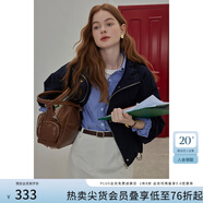 范思藍恩新復古回潮輕戶(hù)外工裝感休閑外套2024秋新款寬松立領(lǐng)短款夾克上衣 藏青色 S