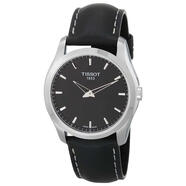 天梭（TISSOT）手表男士瑞士制造防刮水晶拉推式表冠皮帶扣石英39mm T0354461605102