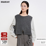 HIGH DAY長袖襯衫女2025冬季新款寬松休閑純色內搭上衣高級感潮流氣質 CY09XBE54035淺藍 均碼