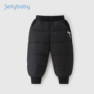 JELLYBABY杰里貝比寶寶羽絨褲加絨加厚秋冬新款兒童長褲防水女童冬裝童裝褲 黑色 110