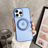 圖拉斯新款度旋轉(zhuǎn)雙面磁吸適用iPhone6promax手機(jī)保護(hù)殼pro磨砂透明pm折 藍(lán)雙面磁吸齒輪旋轉(zhuǎn)殼 iPhone5