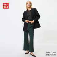 優(yōu)衣庫女裝彈力喇叭褲/聰明褲西褲通勤褲子479721 59 墨綠色 XL /165/76A
