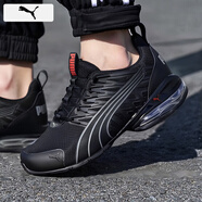 彪馬（PUMA）男鞋女鞋 25冬季新款運動(dòng)鞋耐磨復古休閑鞋子男網(wǎng)面透氣跑步鞋 黑色-淺灰色-紅色/可視化cell緩震 45 (內長(cháng)295mm)