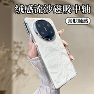 美鑫源電鍍絨感流沙適用華為MateX6/X5/X3典藏版手機殼mateX3保護套高檔手機殼 霧凇白磁吸絨感流沙【折疊超薄防摔手機殼】 華為 MateX6