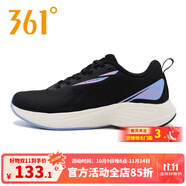 361°女鞋運(yùn)動(dòng)鞋2024年春季款網(wǎng)面透氣跑鞋防滑軟底Q彈跑步鞋 曜石黑/天水藍(lán) 35