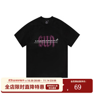 SuaMoment抓痕正品國潮牌情侶T恤寬松休閑短袖尺碼任選限量福袋 024XDX068-黑色 M