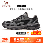 駱駝（CAMEL）漫游復(fù)古慢跑鞋男加絨運動鞋子 K13S09L7015A 黑/灰 41