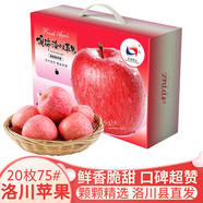 洛川蘋果陜西延安特產(chǎn)紅富士時令蘋果水果禮盒送蘋果生鮮新鮮脆甜整箱批發(fā) 20個75mm 臻選果 禮盒裝