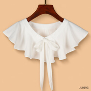 IFSONG白色花邊女假領(lǐng)子百搭小披肩配毛衣衛衣高端領(lǐng)圈假領(lǐng)冬季襯衣領(lǐng)子 白色雪紡荷葉邊