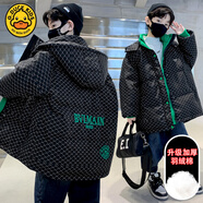G.duck【反季促銷(xiāo)】男童冬裝棉衣中大童加厚羽絨棉服男孩中長(cháng)款秋冬外套 森夏三角標棉衣 120 cm適合110-120cm年齡5-6歲
