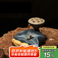 藏壺天下宜興紫砂蓋托茶寵純手工擺件茶具配件青蛙蓮子可養茶桌茶玩小擺件