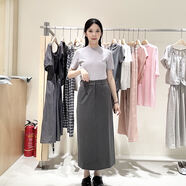 Jessy line女士時(shí)尚簡(jiǎn)約半身短裙S431112027 灰 M