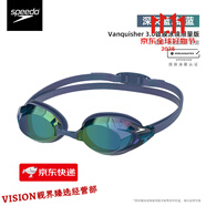 speedoV速3代防霧防水抗UV游泳眼鏡25年新款雙鏡帶男女通用訓練競速泳鏡 深灰藍/鈷藍/極光鍍膜 【新色】