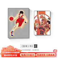城篇灌籃兒童房裝飾畫(huà)臥室床頭背景墻裝飾畫(huà)籃球男孩房間掛畫(huà)床頭壁畫(huà) T132698籃球少年C 50*70/40*60（適合1.5米床） 晶瓷面+PVC圓角【黑框】