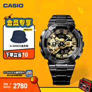 卡西歐（CASIO） G-SHOCK 金屬系列小鋼炮GM-110時(shí)尚運(yùn)動(dòng)男士手表防水防震 GM-110BD-1A9PR【不銹鋼表帶】