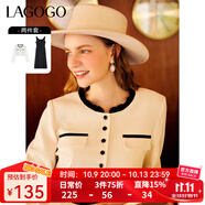 LAGOGO法式柔軟舒適兩件套連衣裙女拉谷谷氣質(zhì)黑白優(yōu)雅小香風(fēng) 黑色(W1) S 155/36