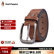 暇步士（Hush Puppies）【禮盒裝】皮帶男士頭層牛皮針扣腰帶新款褲腰帶送男友禮物送老公 人氣棕HD-1871940W-502 110cm
