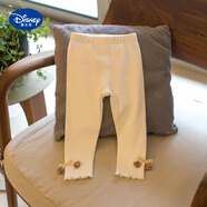 迪士尼春秋新款女童打底褲小童1234歲寶寶洋氣修身長(cháng)褲外穿秋 白色亮片蝴蝶結純棉打底褲 76 80建議身高65-75cm
