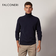 FALCONERI尊尚鳥FALCONERI男士經(jīng)典舒適修身長袖高領(lǐng)毛衣山羊絨休閑針織衫 藏藍(lán)色-9400 均碼 46