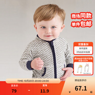 戴維貝拉（DAVE＆BELLA）春秋男童外套兒童男秋裝嬰兒男孩棒球服秋冬搖粒絨夾克男裝上衣 波浪印花DB396 100 cm(4T(建議身高90-100cm))