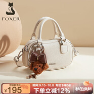 金狐貍（FOXER）女士包包女包大容量保齡球包單肩包斜挎包手提包輕奢女友生日禮物