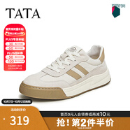 他她（TATA）男士阿甘男鞋復古德訓鞋男運動(dòng)休閑鞋厚底板鞋小白鞋PCB01AM5 QDR01AM4米/灰/杏 44