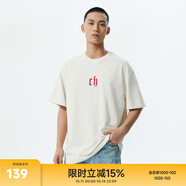 CHINISM CH純色簡約短袖男夏季T恤半袖時尚寬松潮流休閑潮牌圓領(lǐng)情侶上衣 復(fù)古紅 XL