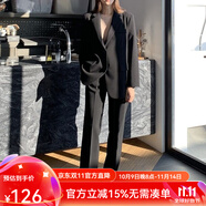 梵奧格（FANAOGE）春秋大學(xué)生面試職業(yè)裝時(shí)尚西服西裝氣質(zhì)套裝正裝女套裝高端工作服 小個(gè)子2件套_外套+九分褲 帶墊肩 3XL 【推薦145-170斤】 急件當(dāng)日發(fā)-聯(lián)系客服可順豐