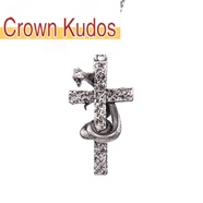 CROWN KUDOS歐美時(shí)尚霸氣朋克風(fēng)男嘻哈個(gè)性小眾頸鏈吊墜掛件潮 盤(pán)蛇十字架項鏈 配60厘米皮繩