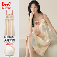 貓人吊帶胸墊睡裙女夏季性感可外穿睡衣家居服2026新款少女連衣裙 1207 2XL 【建議140-160斤】