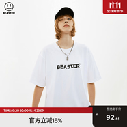 BEASTER短袖T恤男女同款國(guó)潮牌基礎(chǔ)款純色休閑圓領(lǐng)上衣易穿搭 白色 S