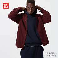 優(yōu)衣庫男女裝法蘭絨襯衫長袖襯衣純棉薄外套25新款478118 480773 478118/19酒紅色 L