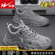 雙星男鞋2025新款夏季透氣薄款網(wǎng)面網(wǎng)眼網(wǎng)鞋運動(dòng)休閑跑步夏天潮鞋 灰色 (高品質(zhì)) 44