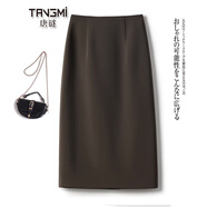 唐謎高檔西裝半身裙女秋冬季2025新款通勤中長(cháng)款包臀一步裙后開(kāi)叉裙子 【西裝面料】咖色-長(cháng)款70CM XL (29) 推薦115-125斤