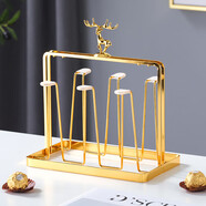 贏夫人（Mrs win）創(chuàng)意杯架輕奢玻璃杯瀝水架家用水杯置物架客廳水杯茶杯收納托盤 麋鹿杯架