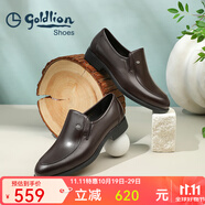 金利來（Goldlion）商務(wù)正裝皮鞋男耐磨輕奢西裝鞋套腳舒適宴會鞋德比鞋 深棕色 39 (245mm)