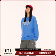 Mmlg 87mm 圓領(lǐng)衛(wèi)衣女男2025年秋季厚板膠印logo裝飾個(gè)性潮酷情侶上衣 天藍(lán)色 L
