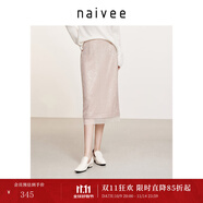 納薇（naivee）春季薄霧風(fēng)東方簡(jiǎn)奢風(fēng)新中式重工刺繡對襟立領(lǐng)萊賽爾襯衫女打底衫 粉紅包臀裙 M
