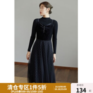 獨(dú)束大碼女裝網(wǎng)紗半身裙女秋冬新款胖mm優(yōu)雅絲絨a字裙 連衣裙 2XL