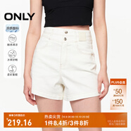 ONLY夏季時尚百搭高腰顯瘦A字短褲牛仔褲女|124243004 J2G 米白色 XS 155/60A