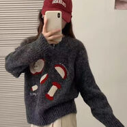 俞兆林（YUZHAOLIN）高級感套頭針織衫毛衣女秋冬2025新款時(shí)尚洋氣爆款套頭針織衫毛衣 深灰色 M 95-105斤